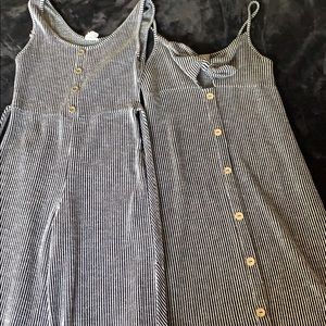 Striped dress and jumpsuit